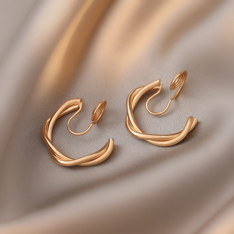 Mosquito Coil Without Pierced Ear Clip Style Female Summer Pearl High-end Letter Earrings-Jewearrings