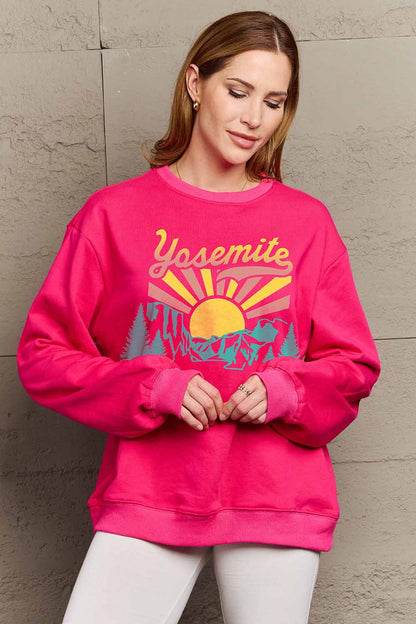 Simply Love Simply Love Full Size YOSEMITE Graphic Sweatshirt-Jewearrings