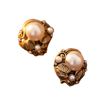 Pearl Earrings Women's Mid-ancient Retro High Sense-Jewearrings