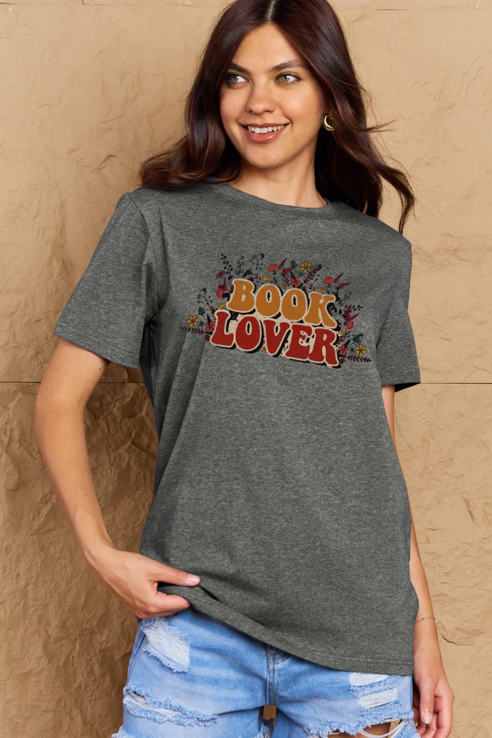 Simply Love Full Size BOOK LOVER Graphic Cotton Tee-Jewearrings