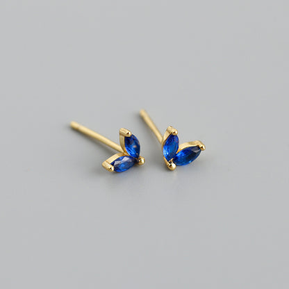 Simple Fashion Multi-color Zircon Horse Eye S925 Silver Stud Earrings-Jewearrings