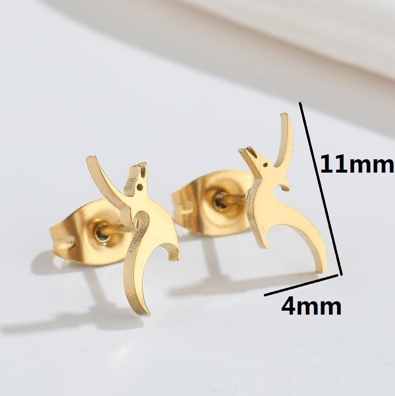 Women's Creative Simple Stainless Steel Dragon Stud Earrings-Jewearrings