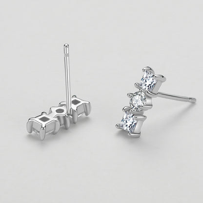 S925 Sterling Silver Geometric Earrings Female Small Fashion-Jewearrings