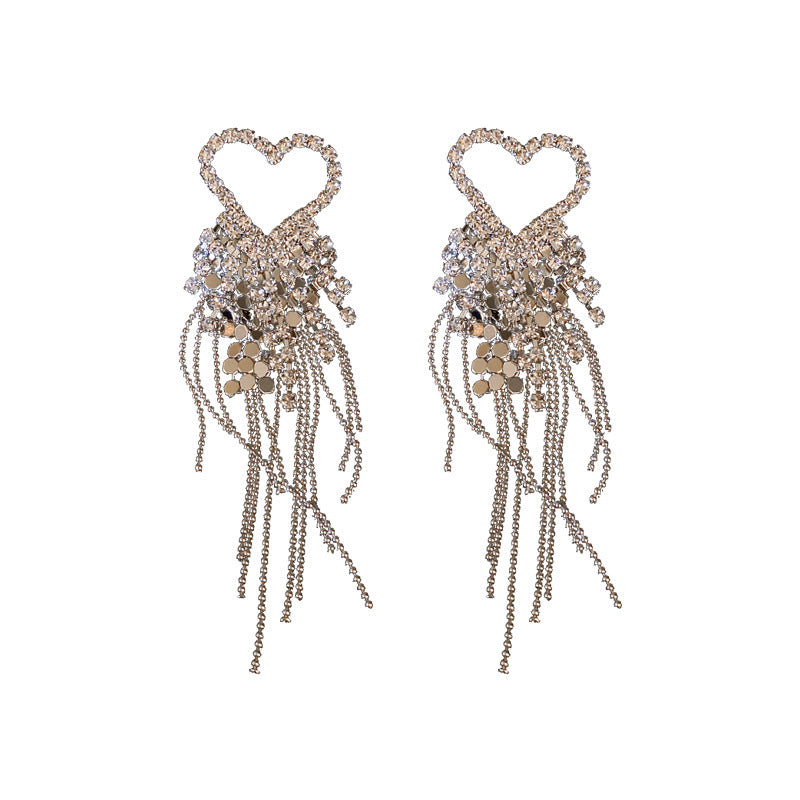 925 Silver Needle Earrings With Diamonds In Europe And America-Jewearrings