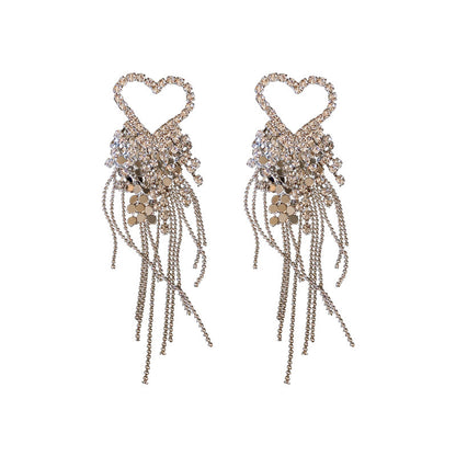 925 Silver Needle Earrings With Diamonds In Europe And America-Jewearrings