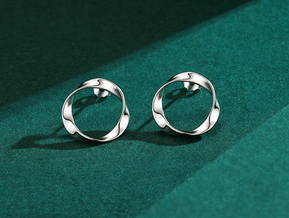 S925 Sterling Silver Simple And Glossy Individual Earrings-Jewearrings