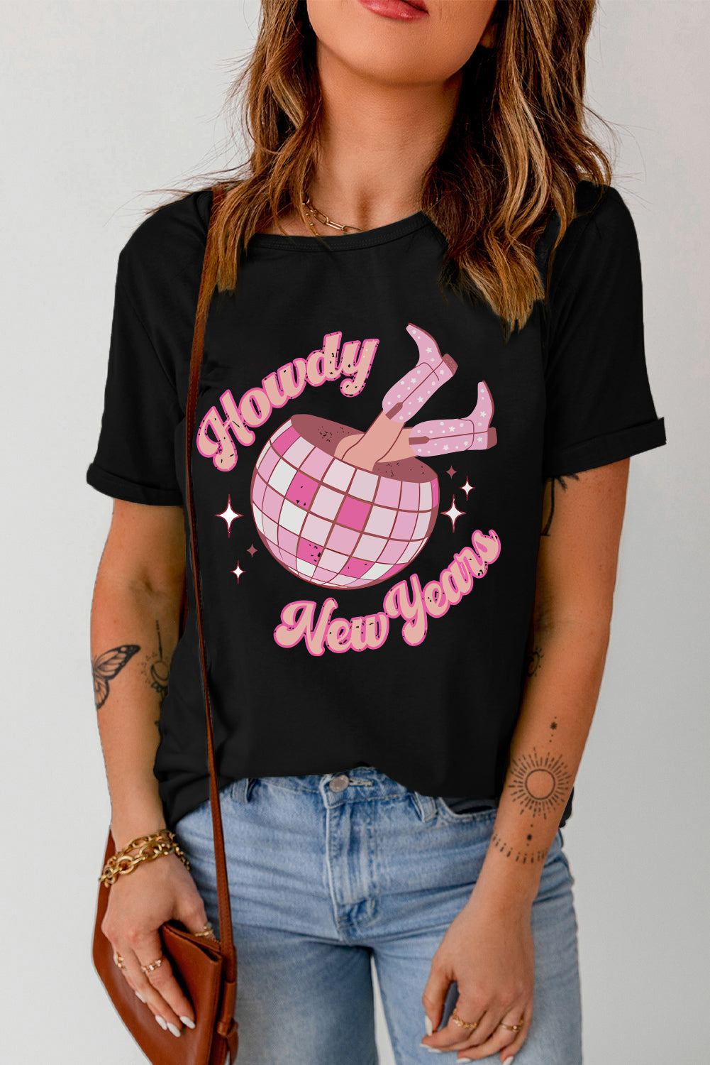 HOWDY NEW YEARS Round Neck T-Shirt-Jewearrings