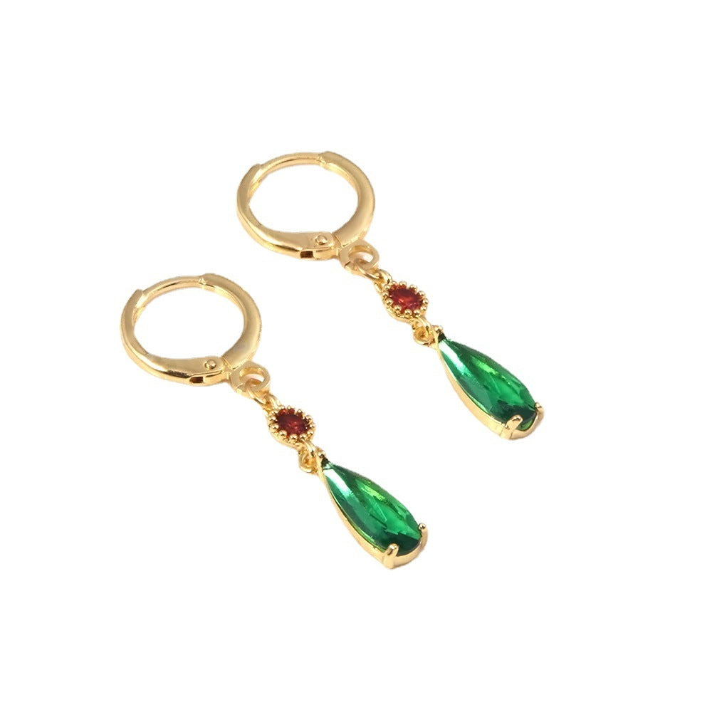 Brass Emerald Earrings Same Drop-Jewearrings