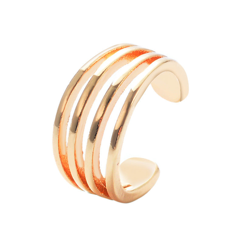 Top quality 18K Gold Color Mosquito Coil Clip on Hoop Earrings Hot Sale C Shape Copper C Shape Cuff Earrings Ear Clip-Jewearrings