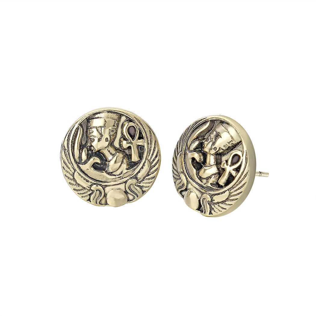 Retro Gold And Silver Color Fashion Stud Earrings-Jewearrings