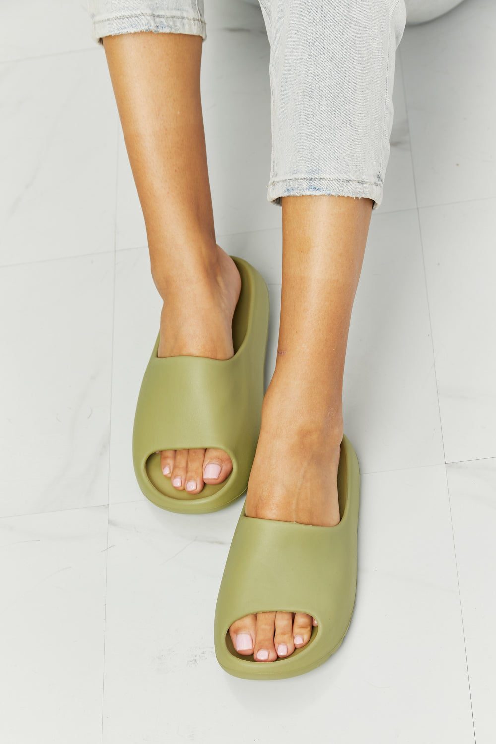 NOOK JOI In My Comfort Zone Slides in Green-Jewearrings