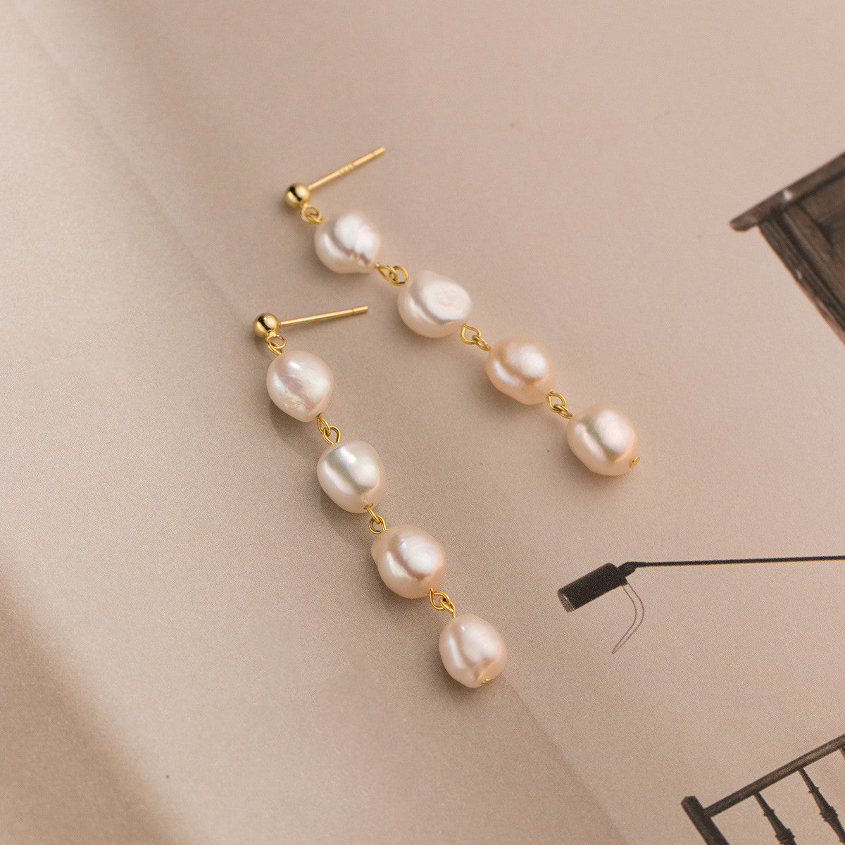 Women's Fashion Pearl Tassel Earrings-Jewearrings