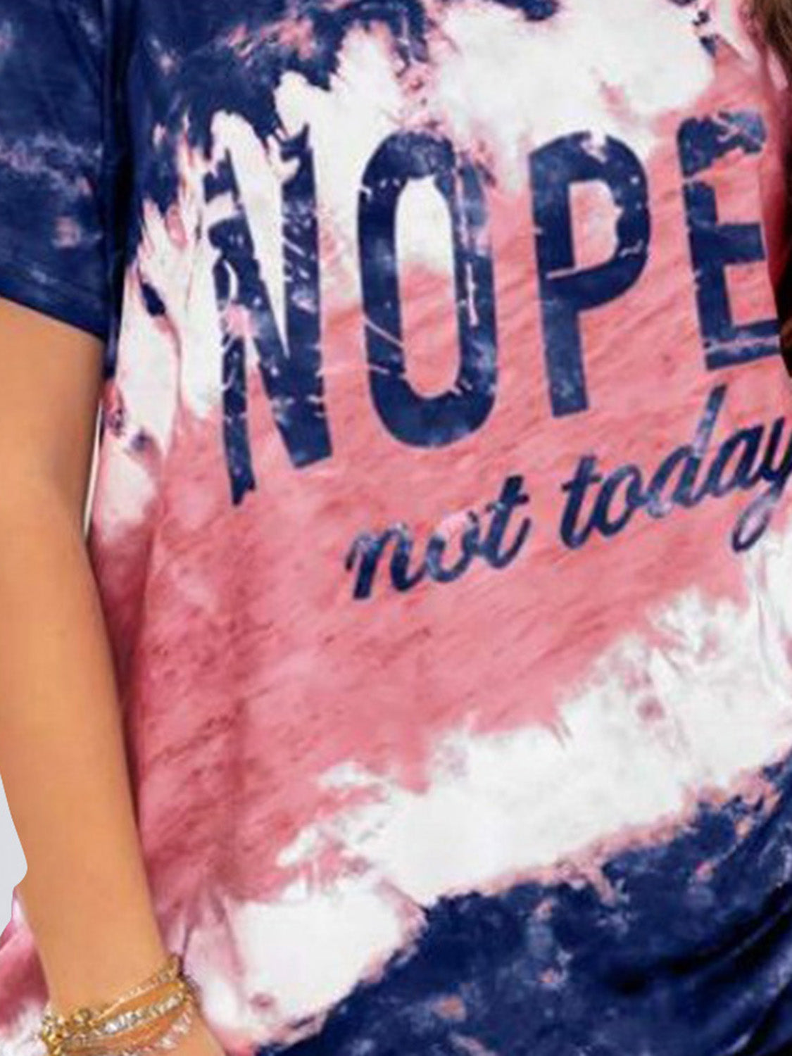 NOPE NOT TODAY Round Neck Short Sleeve T-Shirt-Jewearrings