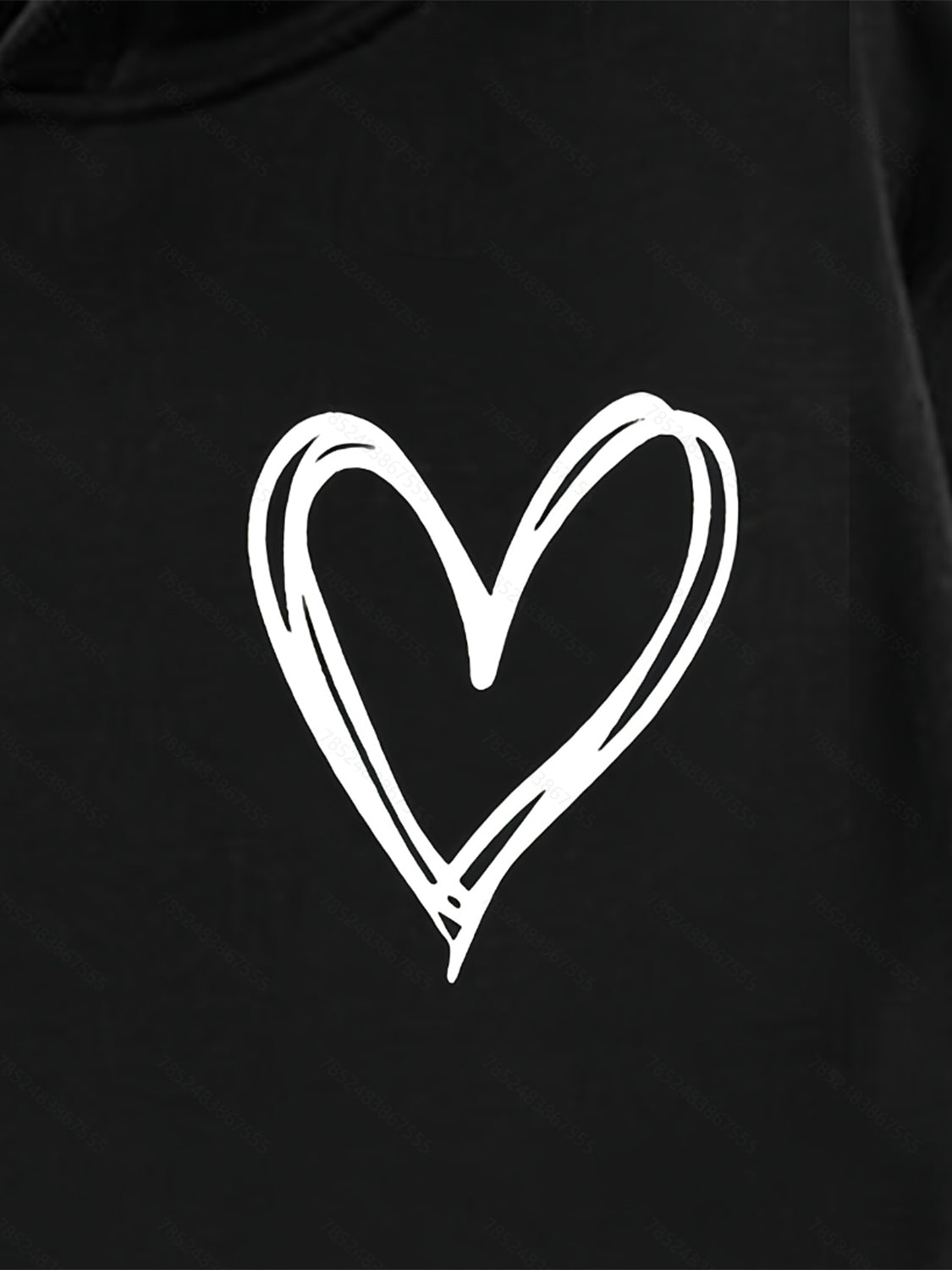 Heart Graphic Drawstring Hoodie with Pocket-Jewearrings