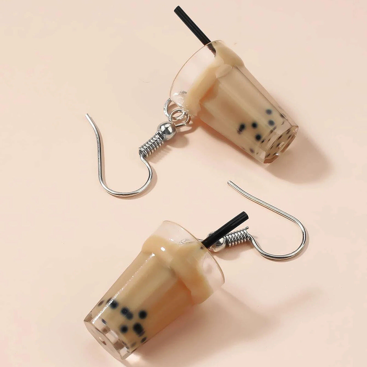 Ins Style Cute Fashion Pearl Milk Tea Beverage Coffee Stud Earrings-Jewearrings