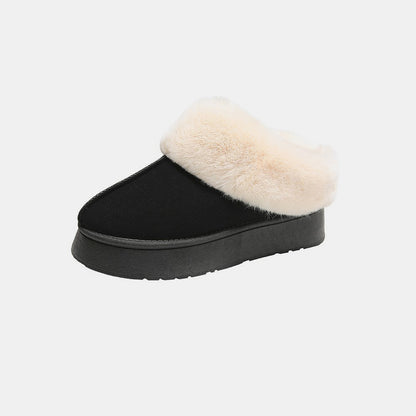 Furry Chunky Platform Slippers-Jewearrings