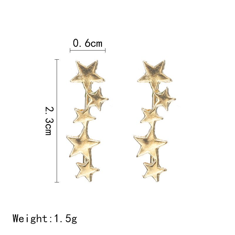 Exquisite creative five-pointed star ear bone clip earrings for girls accessories-Jewearrings