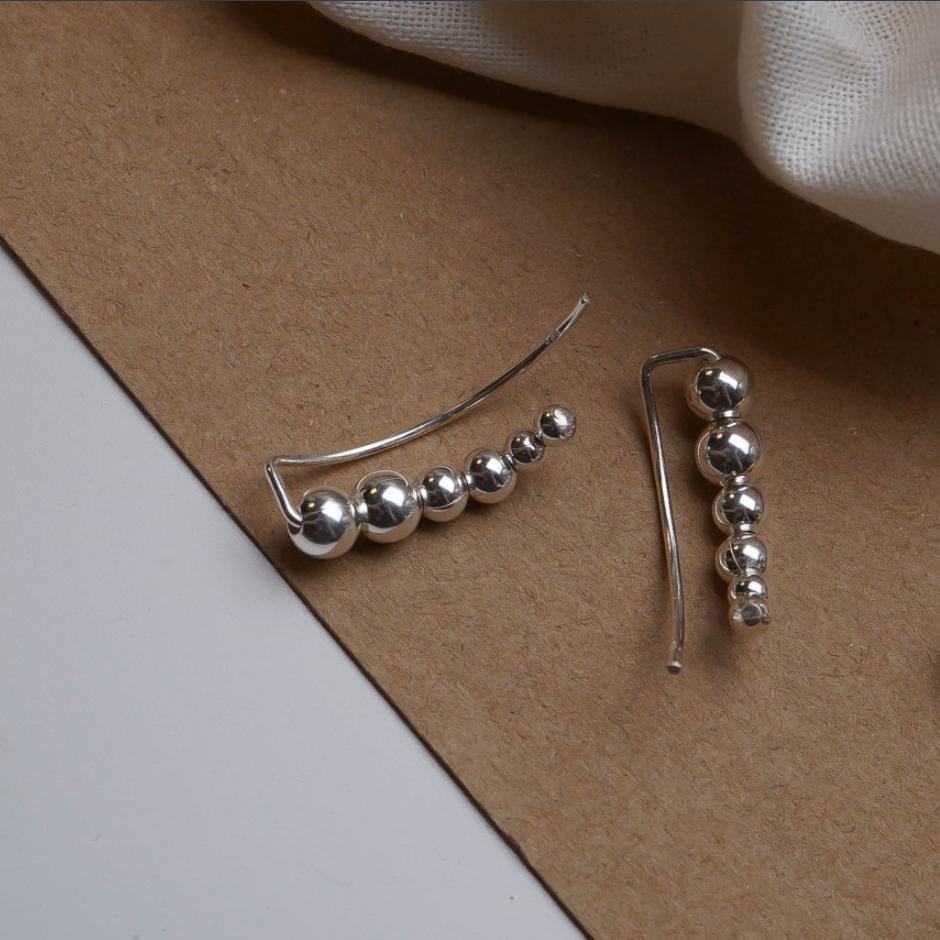 Women's Sterling Silver Minimalist Ball Earrings-Jewearrings