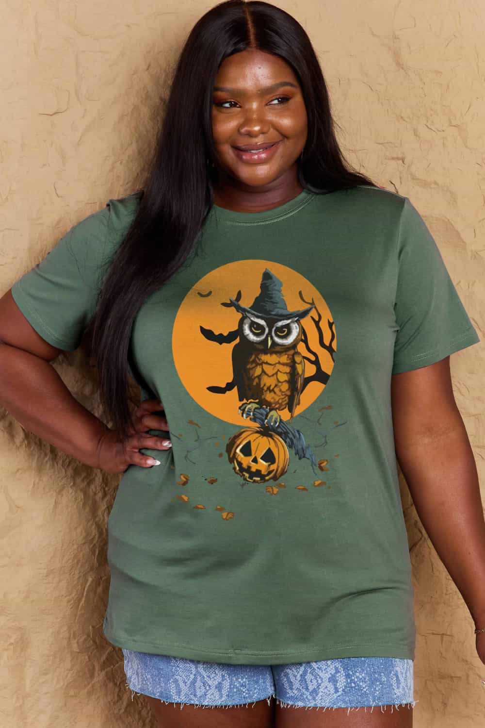 Simply Love Full Size Holloween Theme Graphic Cotton T-Shirt-Jewearrings