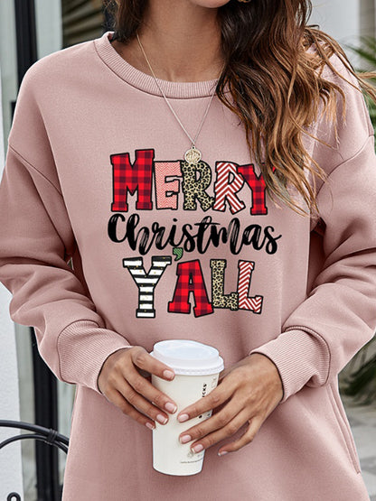 MERRY CHRISTMAS Y'ALL Graphic Sweatshirt-Jewearrings