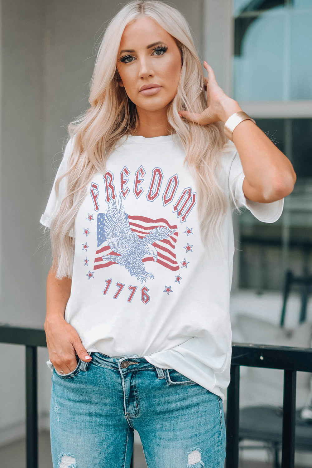 FREEDOM 1776 Graphic Tee-Jewearrings