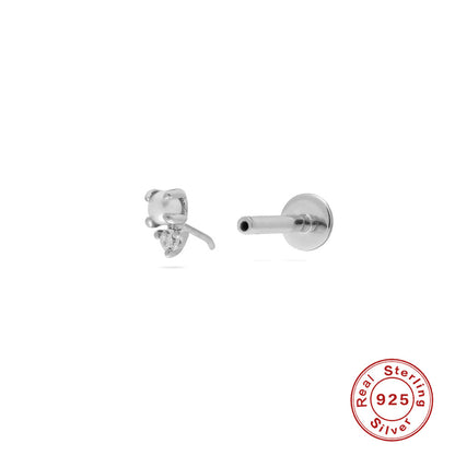 Flat Threaded Pierced Cartilage Earrings-Jewearrings