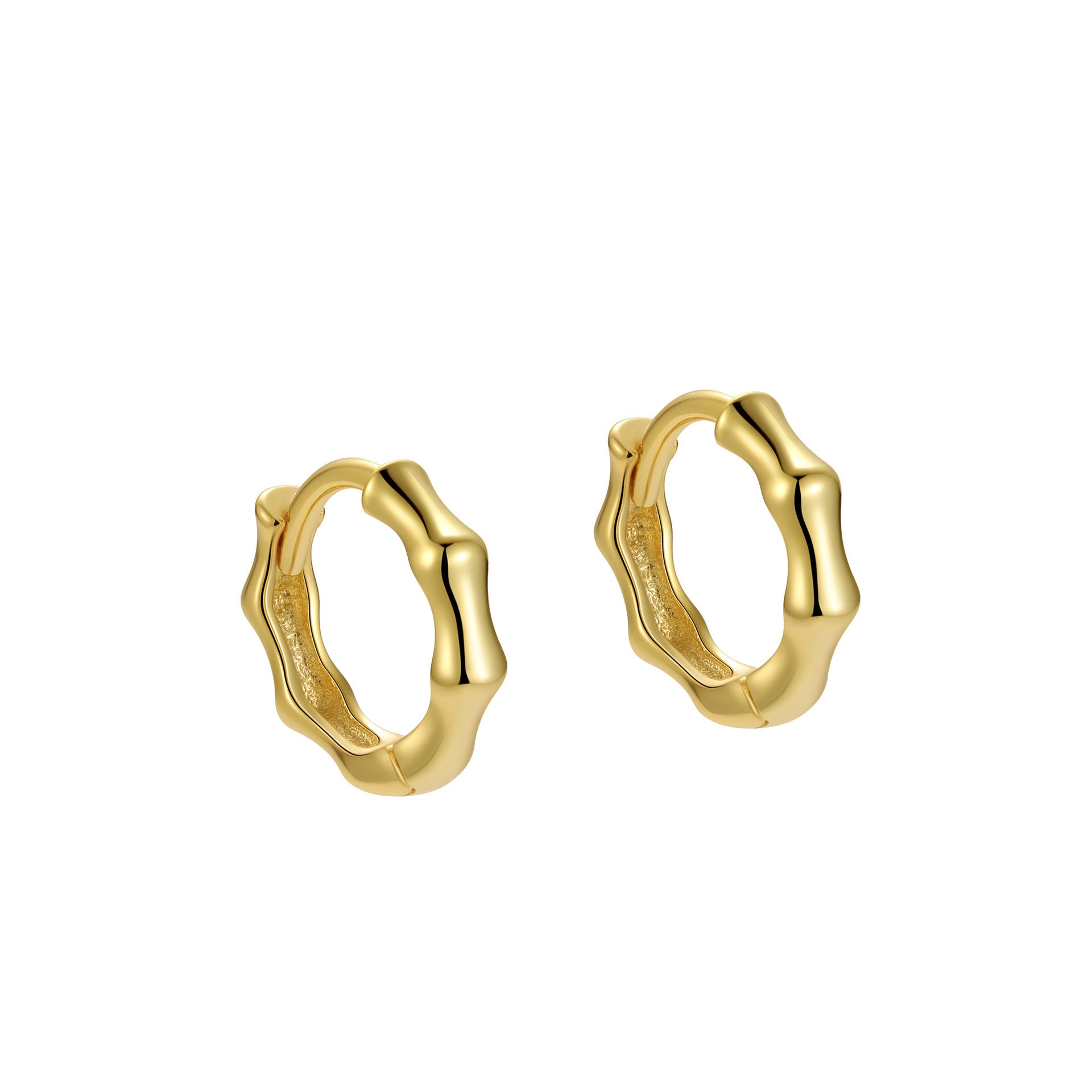 S925 Pure Bamboo Joint Ear Clip Gold Plated Light Luxury Women's Small Earrings-Jewearrings