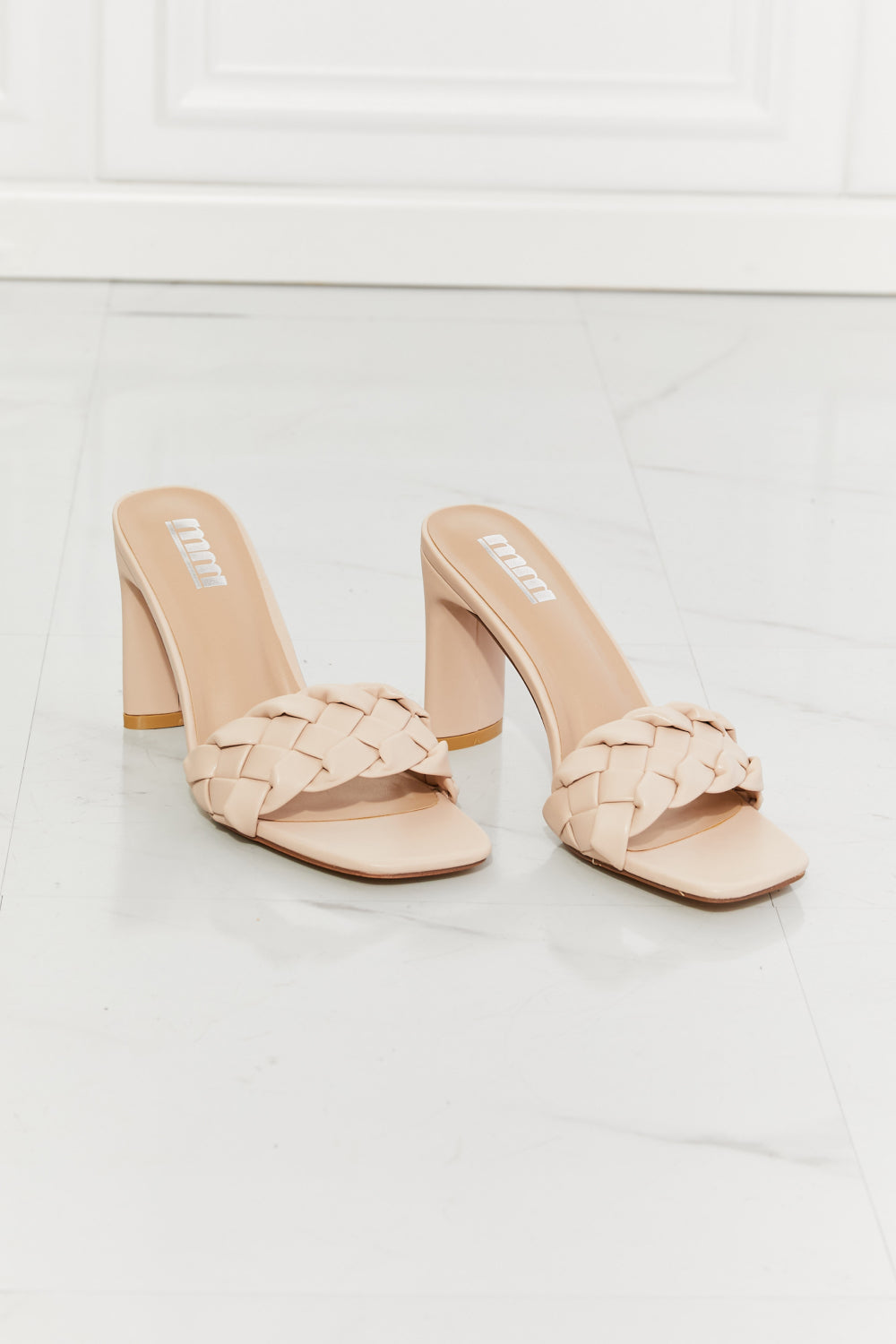 MMShoes Top of the World Braided Block Heel Sandals in Beige-Jewearrings