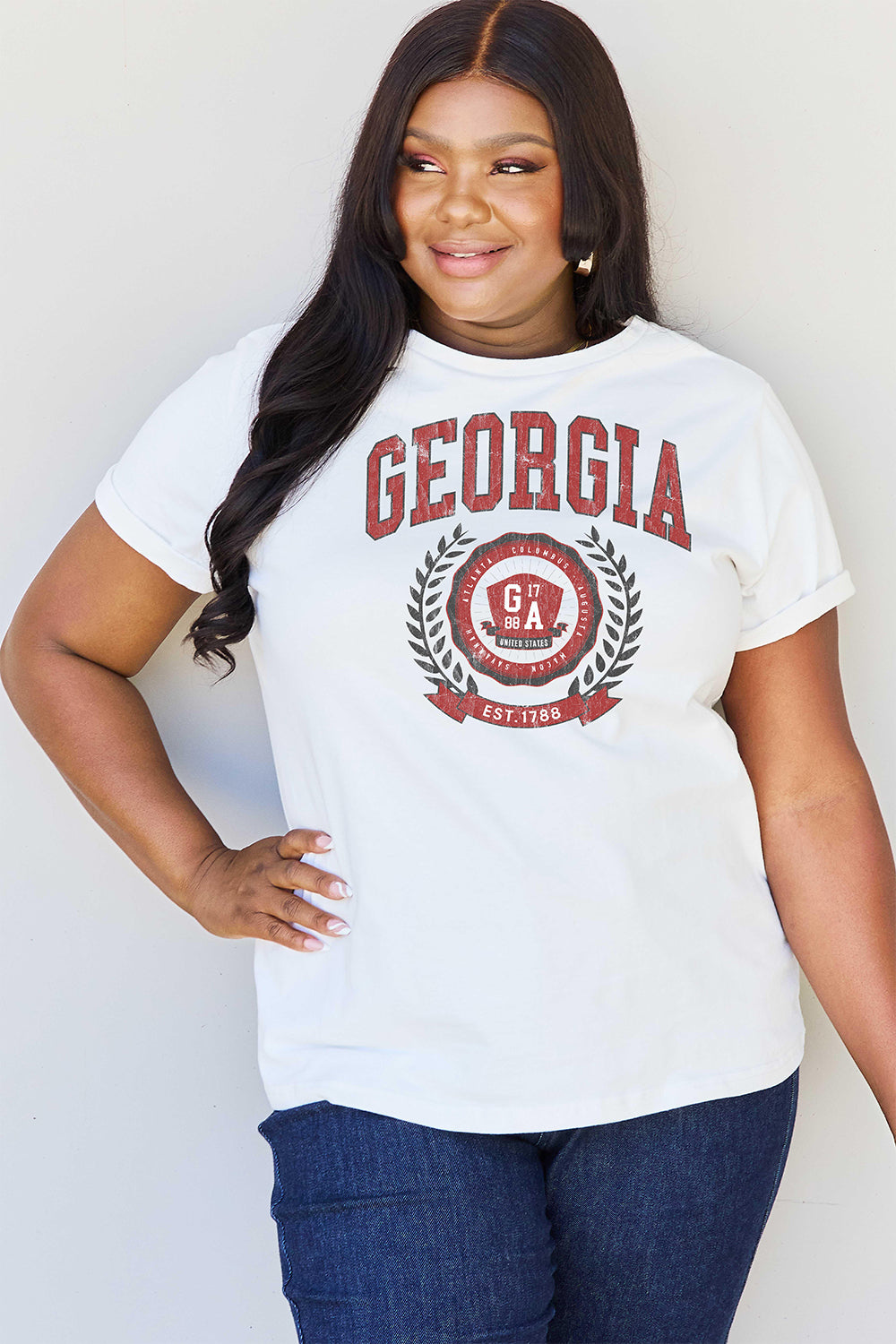 Simply Love Full Size GEORGIA Graphic T-Shirt-Jewearrings