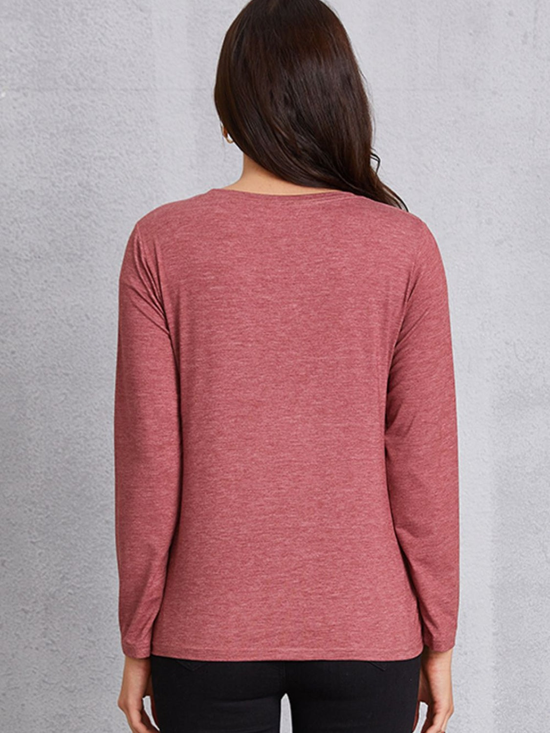 AMAZING GRACE Round Neck Long Sleeve T-Shirt-Jewearrings