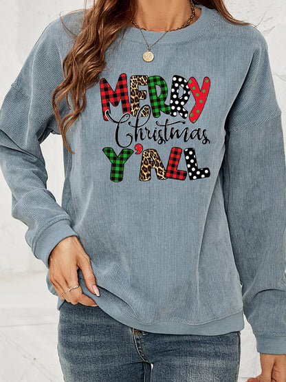 MERRY CHRISTMAS Y'ALL Graphic Sweatshirt-Jewearrings