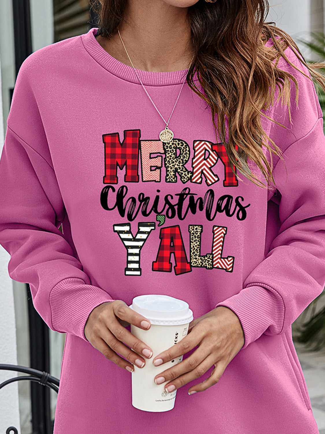 MERRY CHRISTMAS Y'ALL Graphic Sweatshirt-Jewearrings