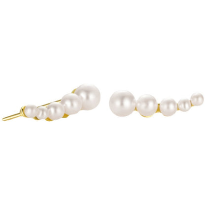 S925 Sterling Silver Single Row Size Pearl Stud Earrings-Jewearrings