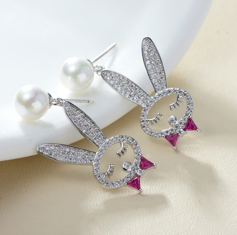 Pearl Earrings Korean Personality Wild Small Earrings-Jewearrings