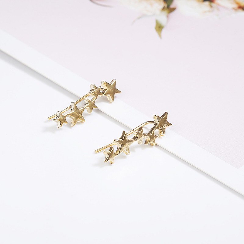 Exquisite creative five-pointed star ear bone clip earrings for girls accessories-Jewearrings