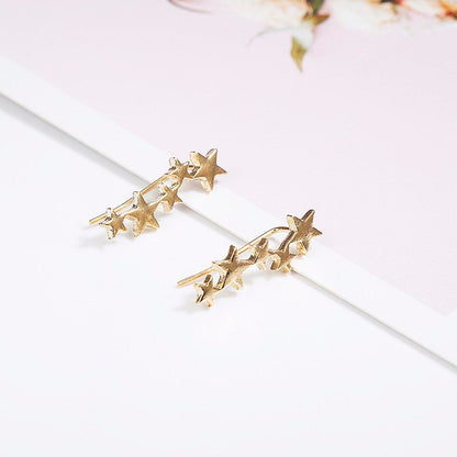 Exquisite creative five-pointed star ear bone clip earrings for girls accessories-Jewearrings