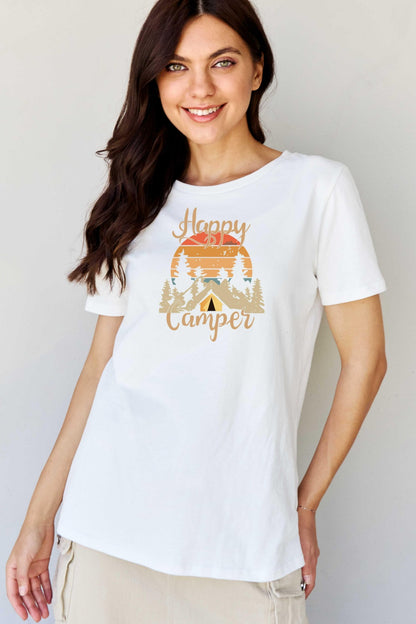 Simply Love Full Size HAPPY CAMPER Graphic T-Shirt-Jewearrings