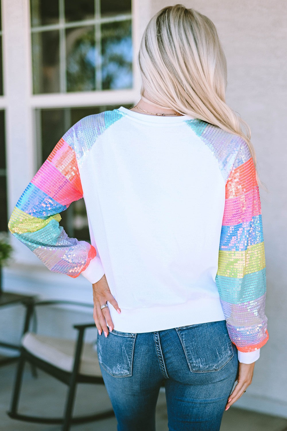 Heart Graphic Sequin Long Sleeve Sweatshirt-Jewearrings