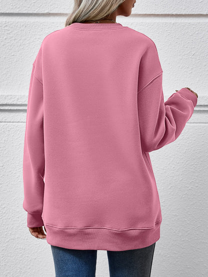 LIVE CHRISTMAS Drop Shoulder Round Neck Sweatshirt-Jewearrings