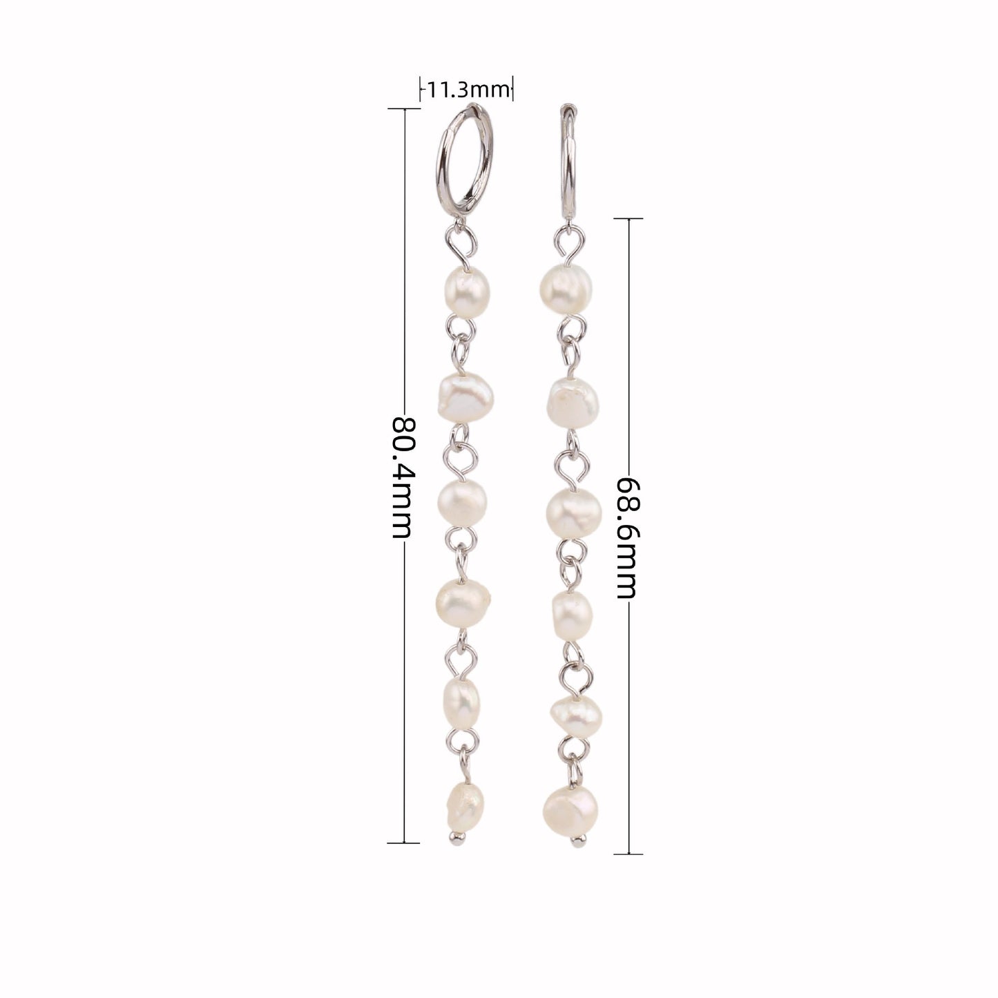 Women's Long Pearl Ear Clip Earrings-Jewearrings