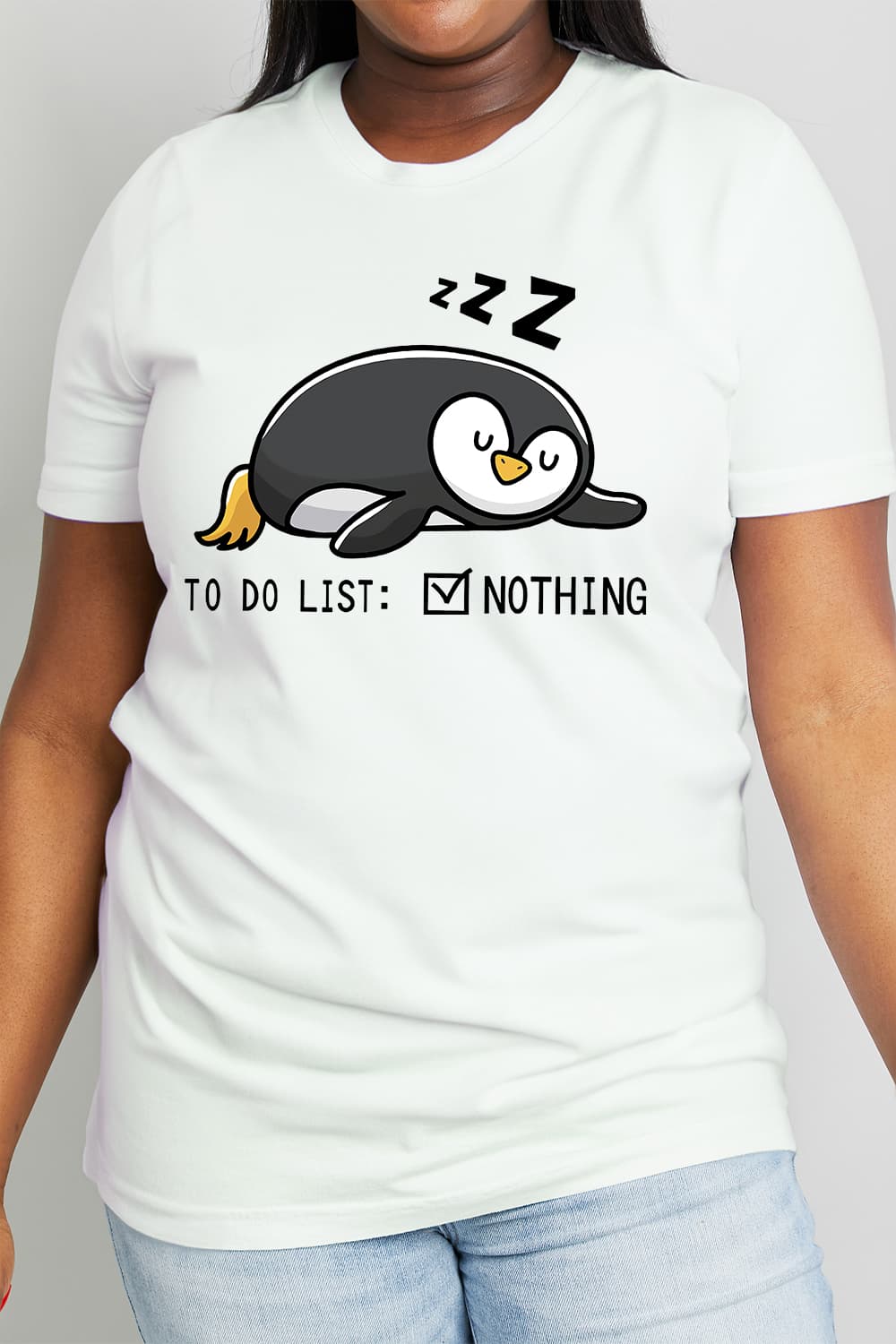 Simply Love Full Size TO DO LIST NOTHING Graphic Cotton Tee-Jewearrings