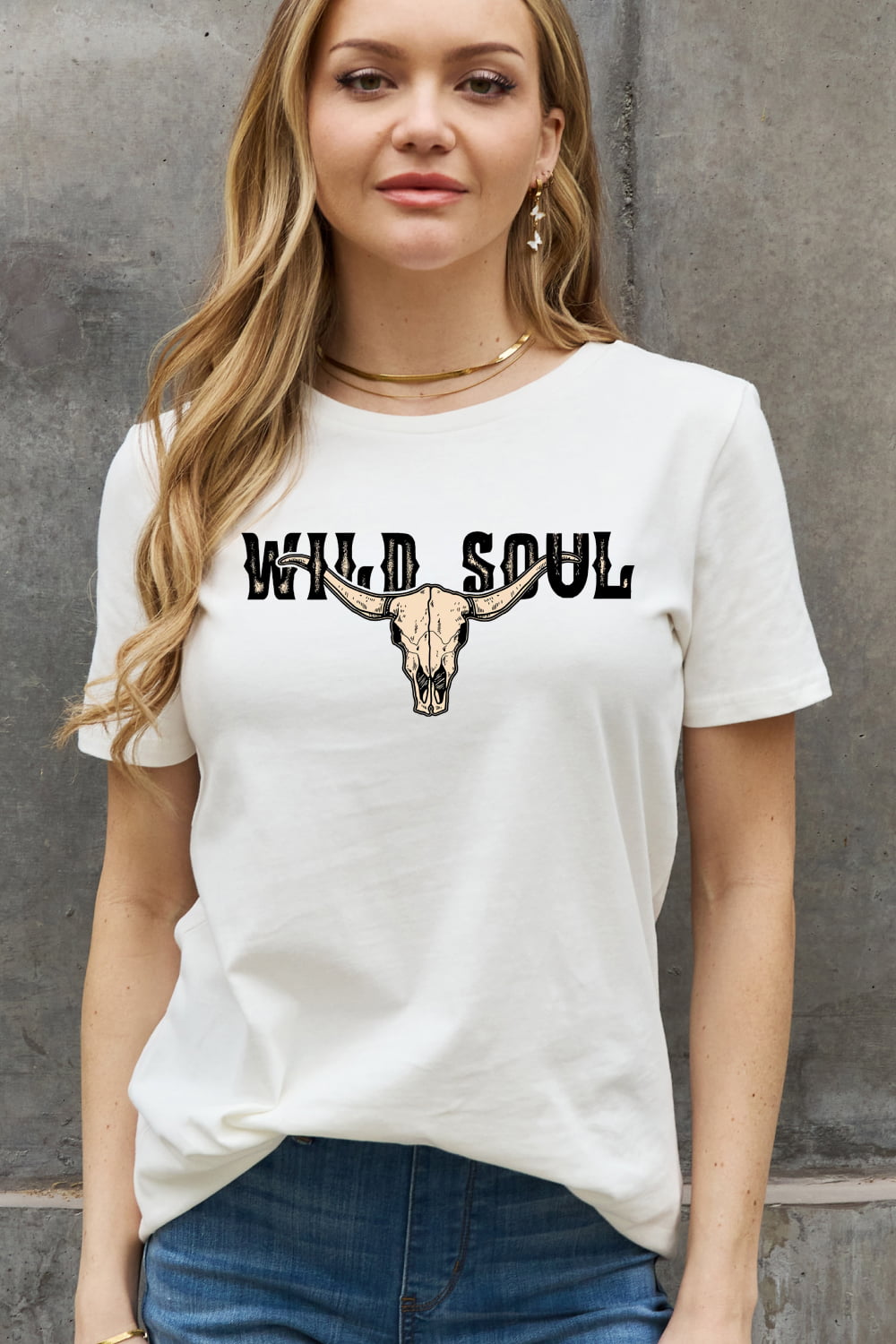 Simply Love Full Size WILD SOUL Graphic Cotton Tee-Jewearrings