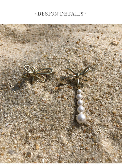 Women's Summer Butterfly Pearl Earrings-Jewearrings