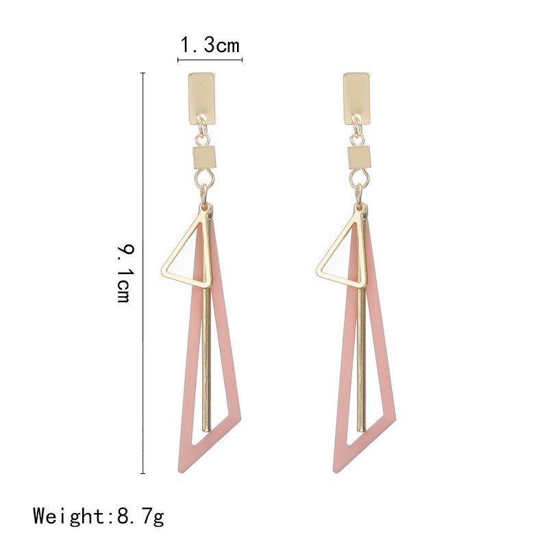 Korean Long Statement Geometric Triangle Tassel Dangle Drop Earrings For Women Earrings Fashion Jewelry Oorbellen Brincos-Jewearrings