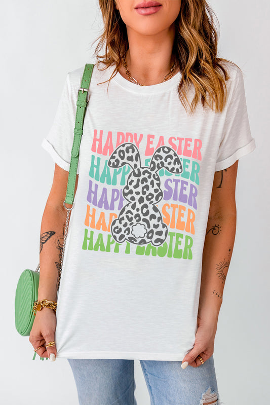 HAPPY EASTER Round Neck Short Sleeve T-Shirt-Jewearrings