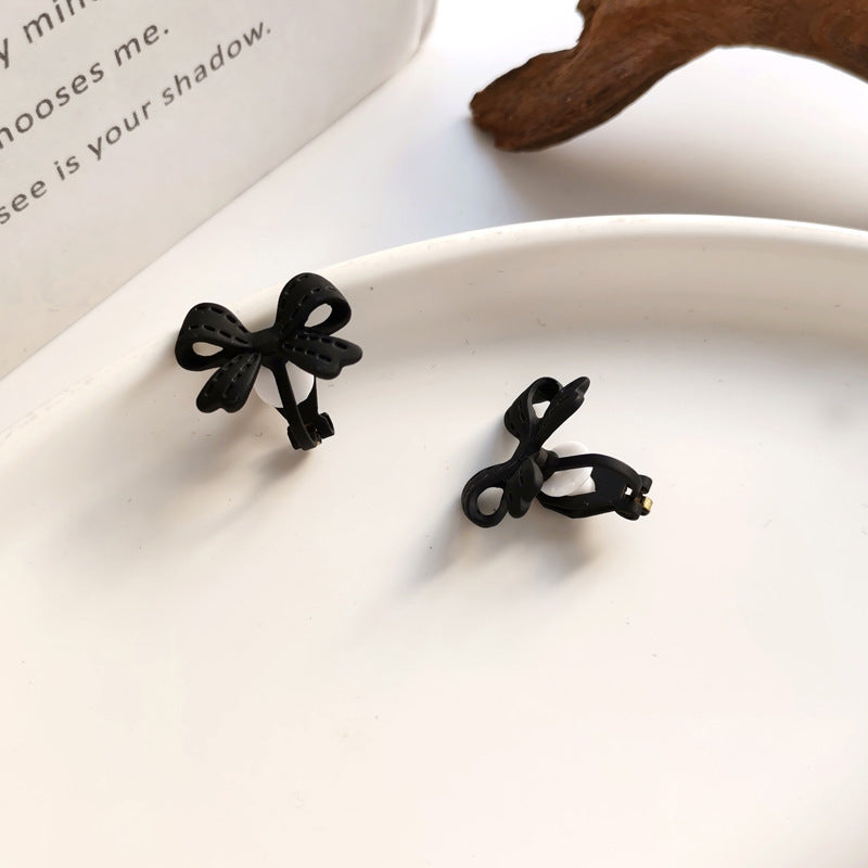 S925 Silver Pin Korean Dongdaemun Bow Earrings-Jewearrings