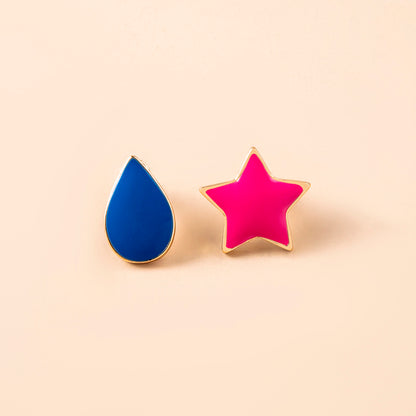 Cosplay Anime Hunter x Hunter Hisoka Earrings Enamel Teardrop Star Stud Earrings-Jewearrings