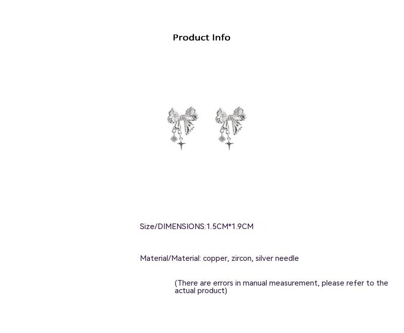 Female Special-interest Design Asterism Bow Stud Earrings-Jewearrings