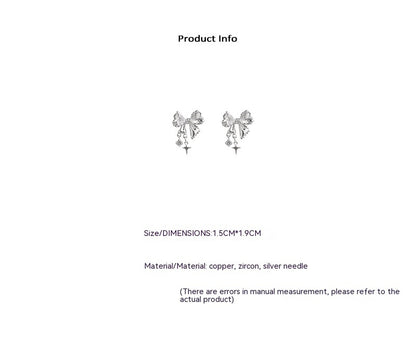 Female Special-interest Design Asterism Bow Stud Earrings-Jewearrings