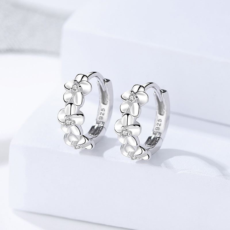 Zircon All-match Classic Inlaid Sterling Silver Earrings-Jewearrings